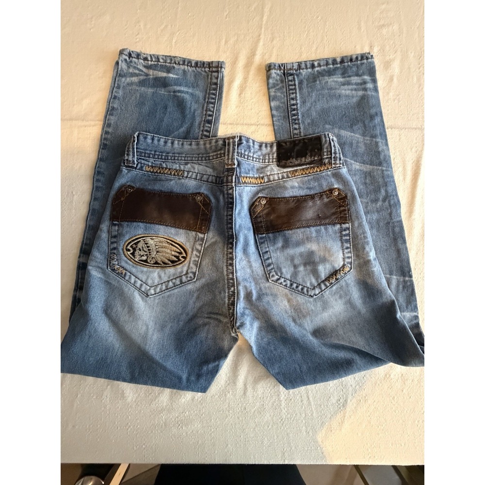 CJ Black Premium Relaxed Straight 30x32 (Fits 30x30) Biker Western Embroidered